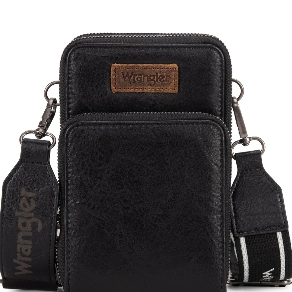 Wrangler Cell Phone Cross Body Black Bag